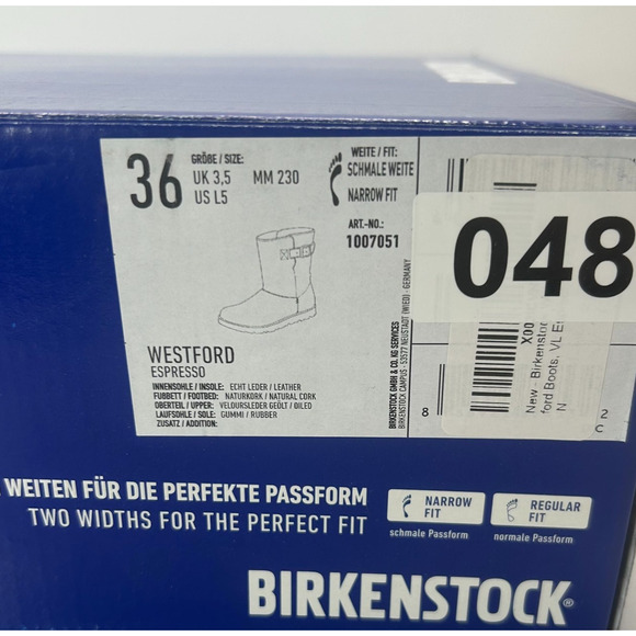 Birkenstock Westford Side Zip Boots Espresso Narrow Fit 1007051 Women's US 5 NWB - Picture 9 of 9
